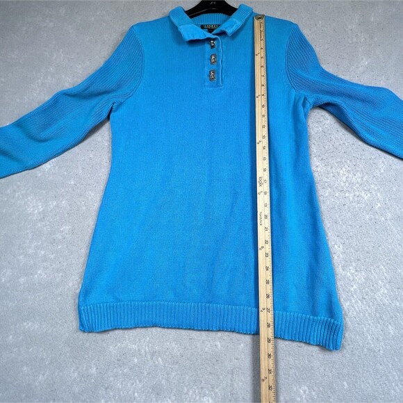 Lauren Ralph Lauren Sweater Womens X-Large Blue Cable Knit High Neck Sweater - Picture 5 of 8